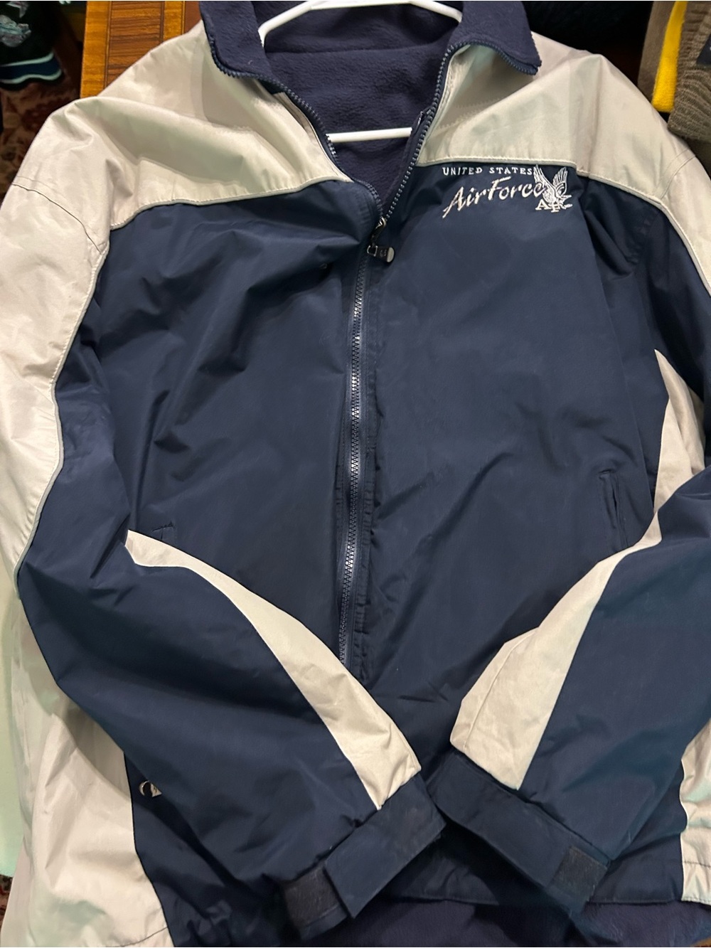 United States Airforce Navy and Gray Windbreaker Jacket